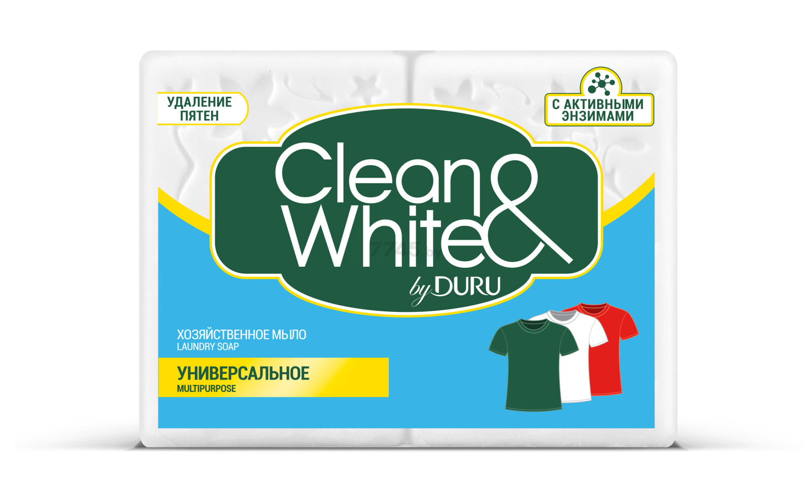 Мыло хозяйственное DURU Clean&White Универсальное 2 штуки по 125 г (9261110521)